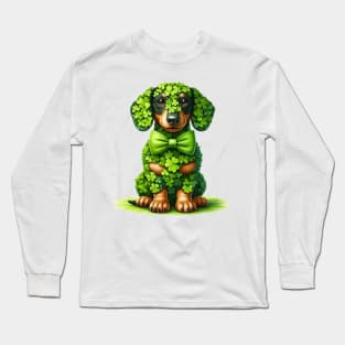 Clover Dachshund Dog St Patricks Day Long Sleeve T-Shirt